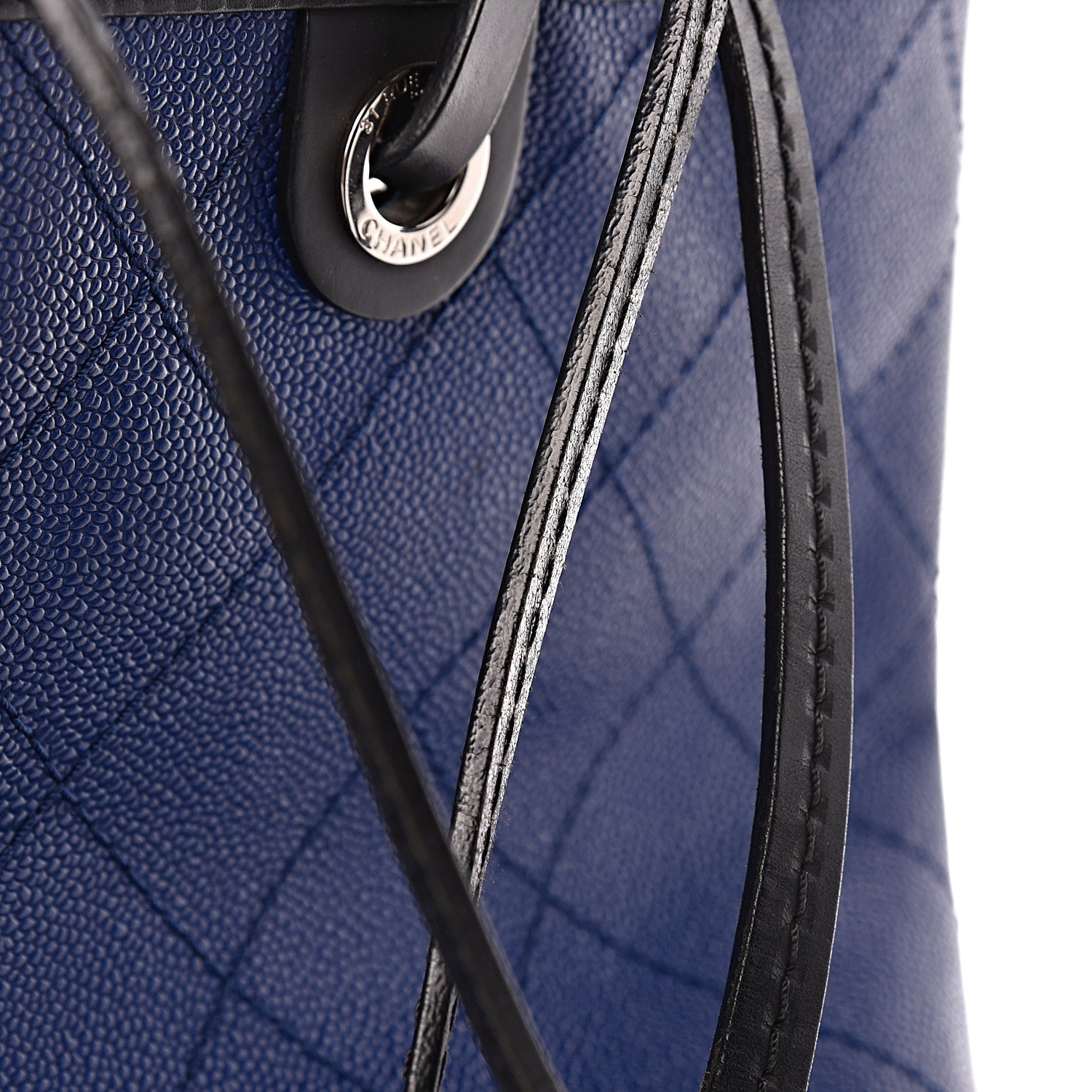 Chanel Grained Calfskin Shopping Fever Tote Blue 11 of 18