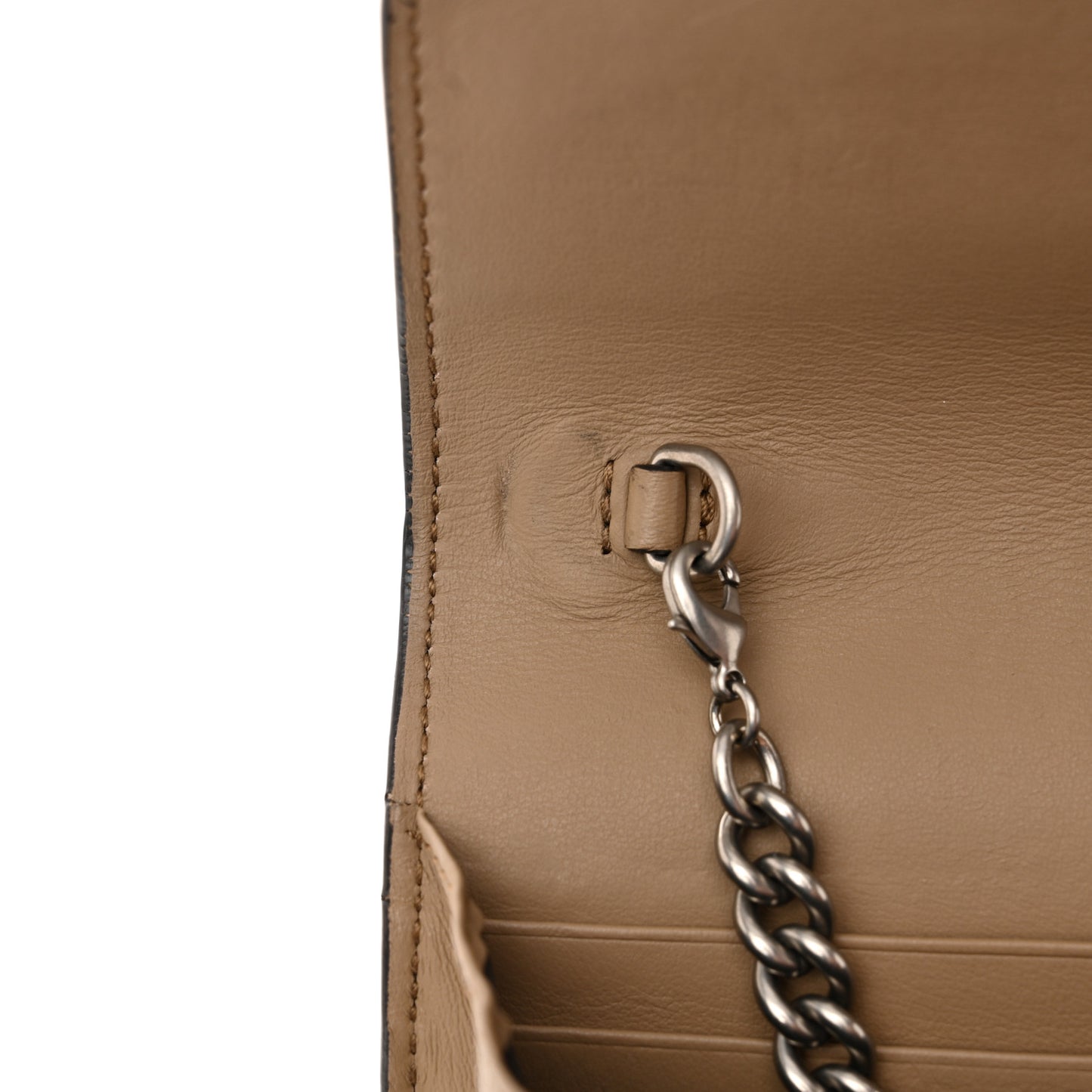GG Supreme Monogram Mini Dionysus Chain Wallet Beige Taupe