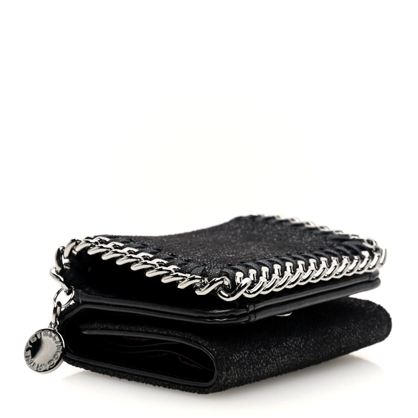Shaggy Deer Small Falabella Flap Wallet Black