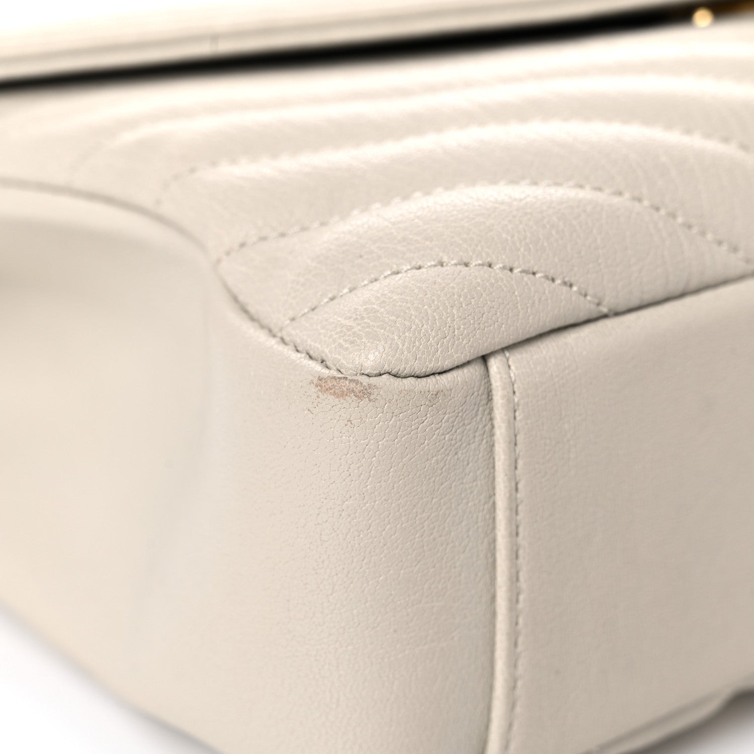 Saint Laurent Sheepskin Matelasse Chevron Monogram Medium College Bag Crema Soft 8 of 22