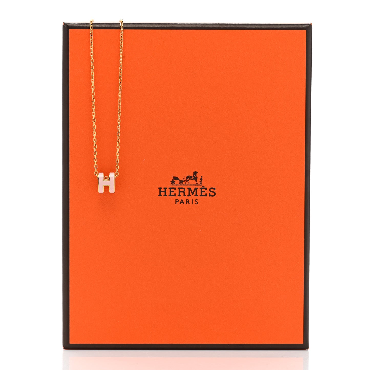 Lacquered Rose Gold Mini Pop H Pendant Necklace Rose Dragee