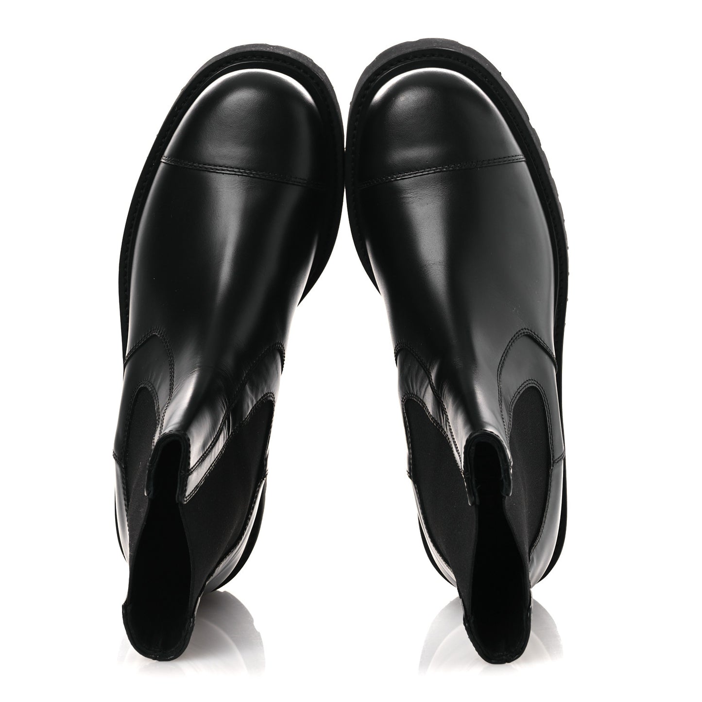 Calfskin Cap Toe CC Short Boots 41 Black