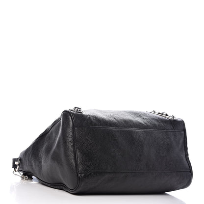 Balenciaga Chevre Silver Metallic Edge Hardware Velo Black 5 of 10