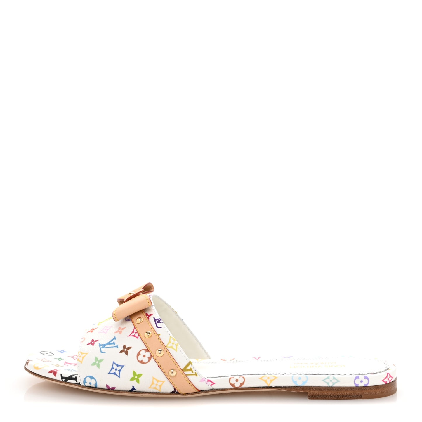 LV X TM Monogram Multicolor 6AM Flat Mule Sandals 39 White