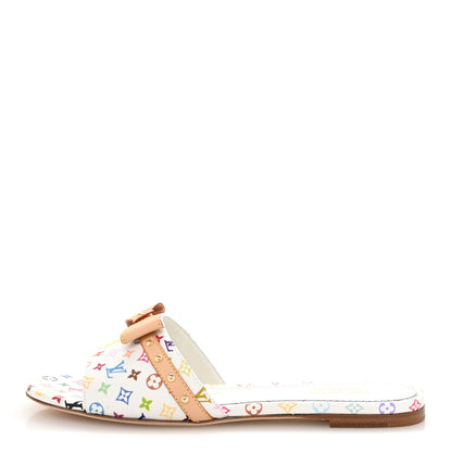 Louis Vuitton LV X TM Monogram Multicolor 6AM Flat Mule Sandals 39 White 1 of 10