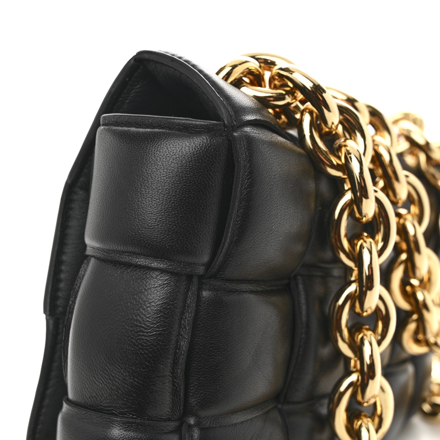 Bottega Veneta Lambskin Maxi Intreccio Padded Chain Cassette Crossbody Bag Black 10 of 12