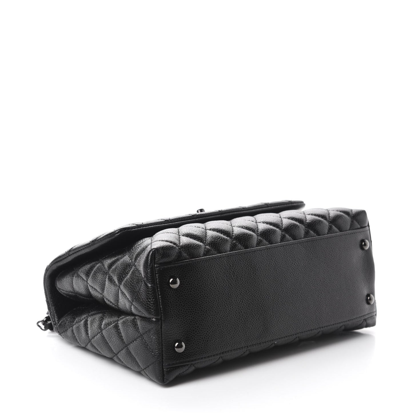 Caviar Quilted Small Coco Handle Flap So Black