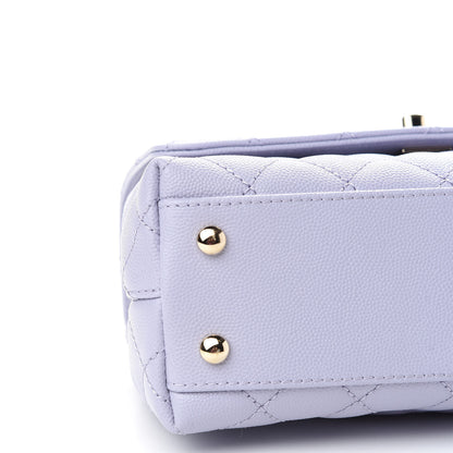 Chanel Caviar Quilted Mini Coco Handle Flap Light Purple 8 of 9