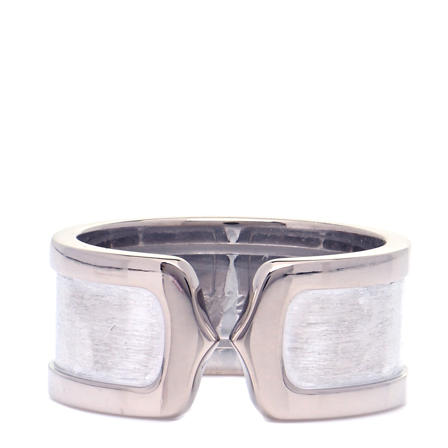 Cartier 18K White Gold 10mm Logo De Cartier Ring 58 8.5 1 of 7