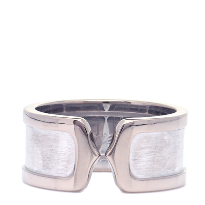 Cartier 18K White Gold 10mm Logo De Cartier Ring 58 8.5 1 of 7