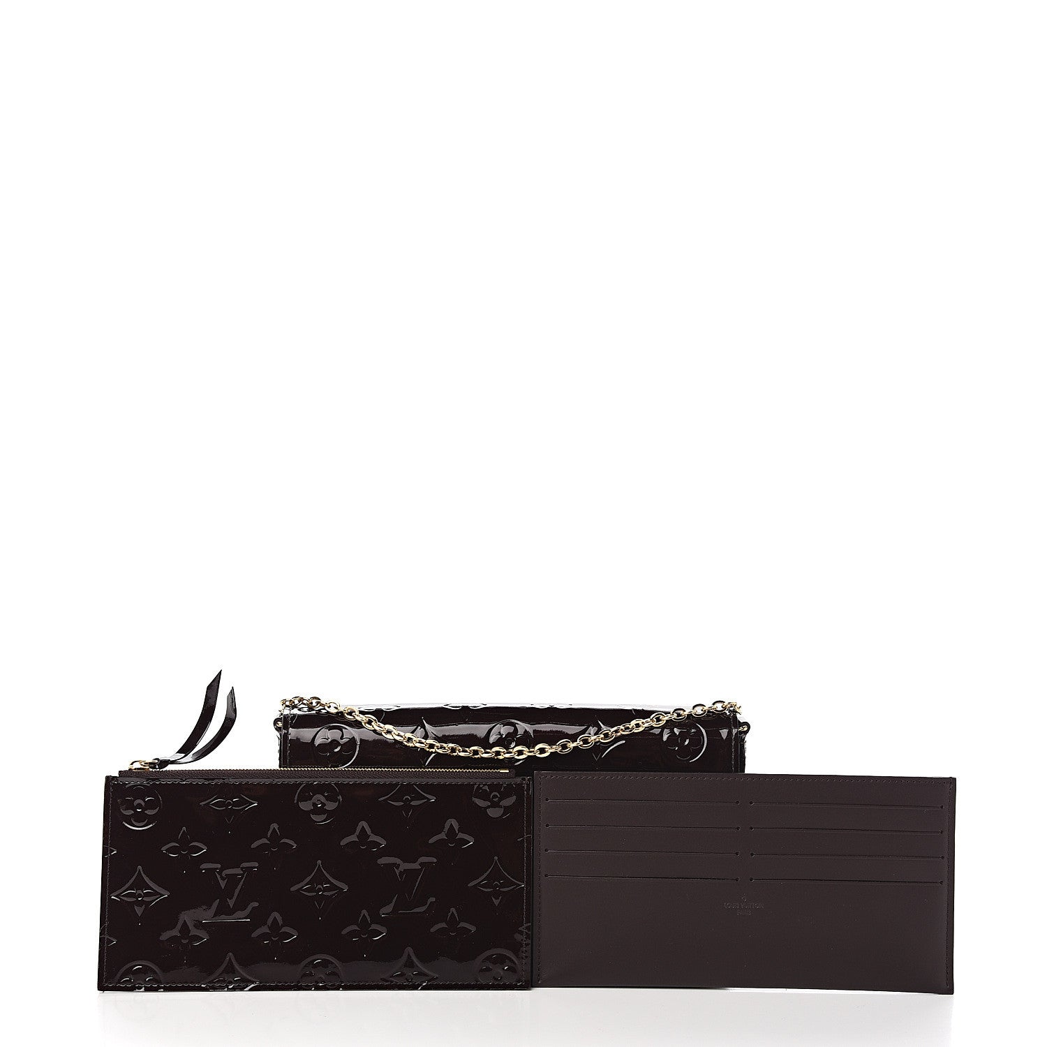 Louis Vuitton Vernis Pochette Felicie Chain Wallet Amarante 11 of 12