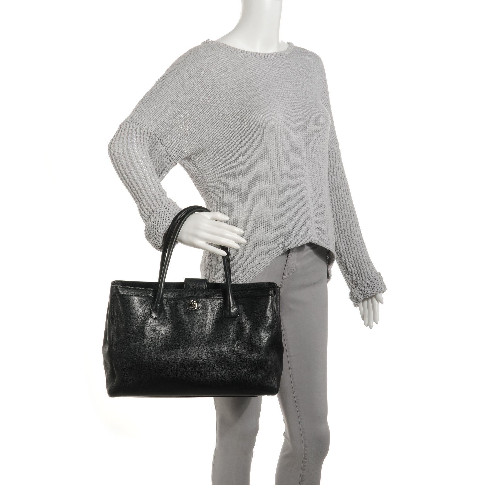 Chanel Calfskin Cerf Shopper Tote Black 11 of 18