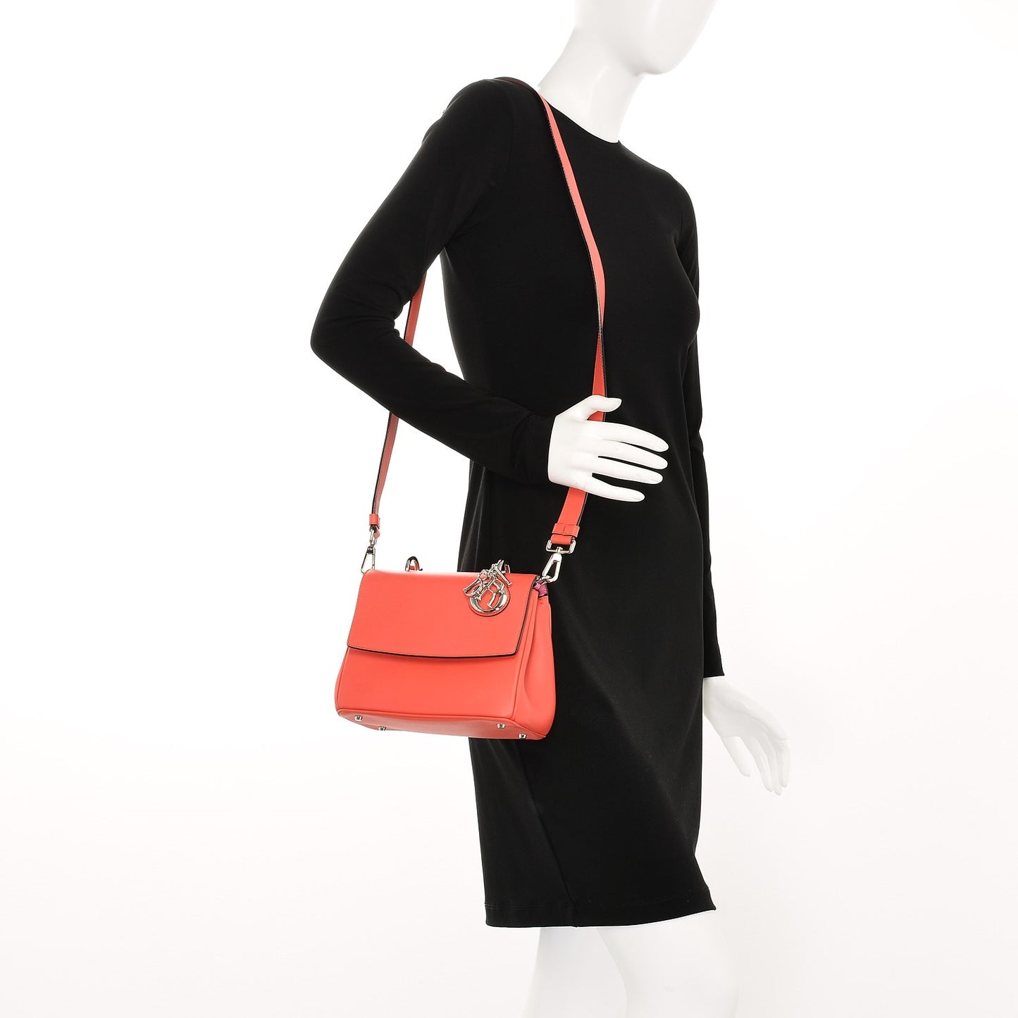Calfskin Mini Be Dior Flap Coral