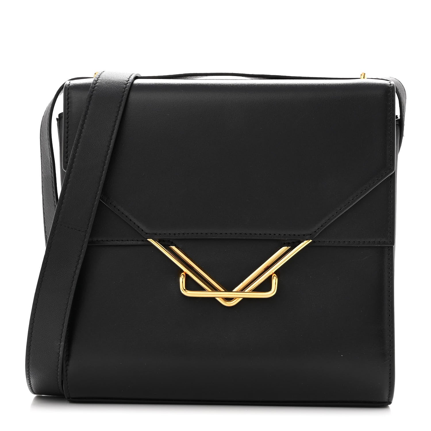 Bottega Veneta Box Calfskin Nappa Clip Bag Black 1 of 10