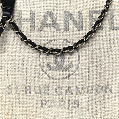 Chanel Woven Straw Raffia Small Deauville Messenger Grey 8 of 11