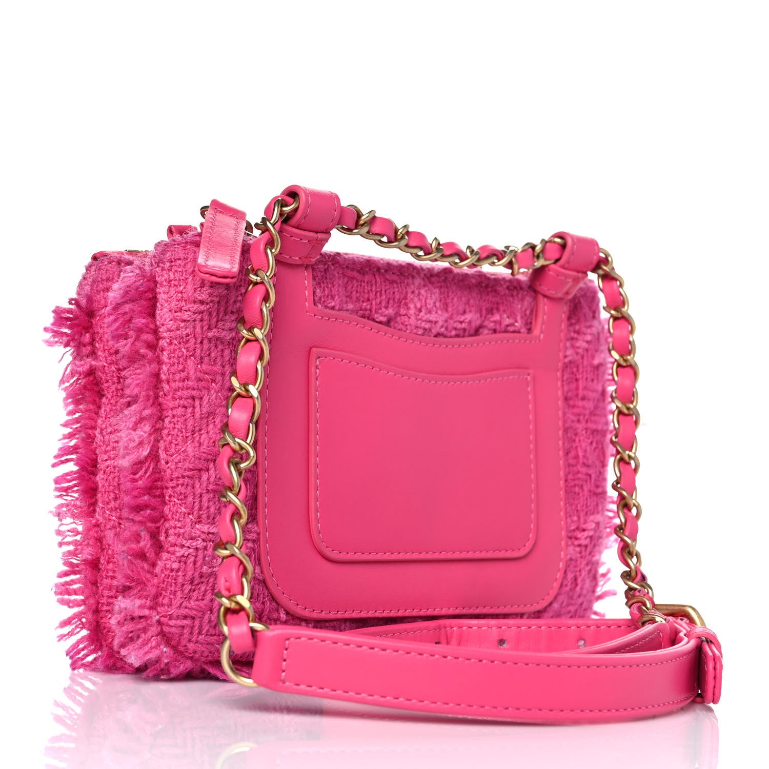 Chanel Wool Tweed Giant Logo Waist Bag Pink 2 of 10