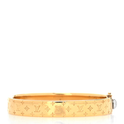 Louis Vuitton Brass Monogram Nanogram Cuff S Gold 3 of 6