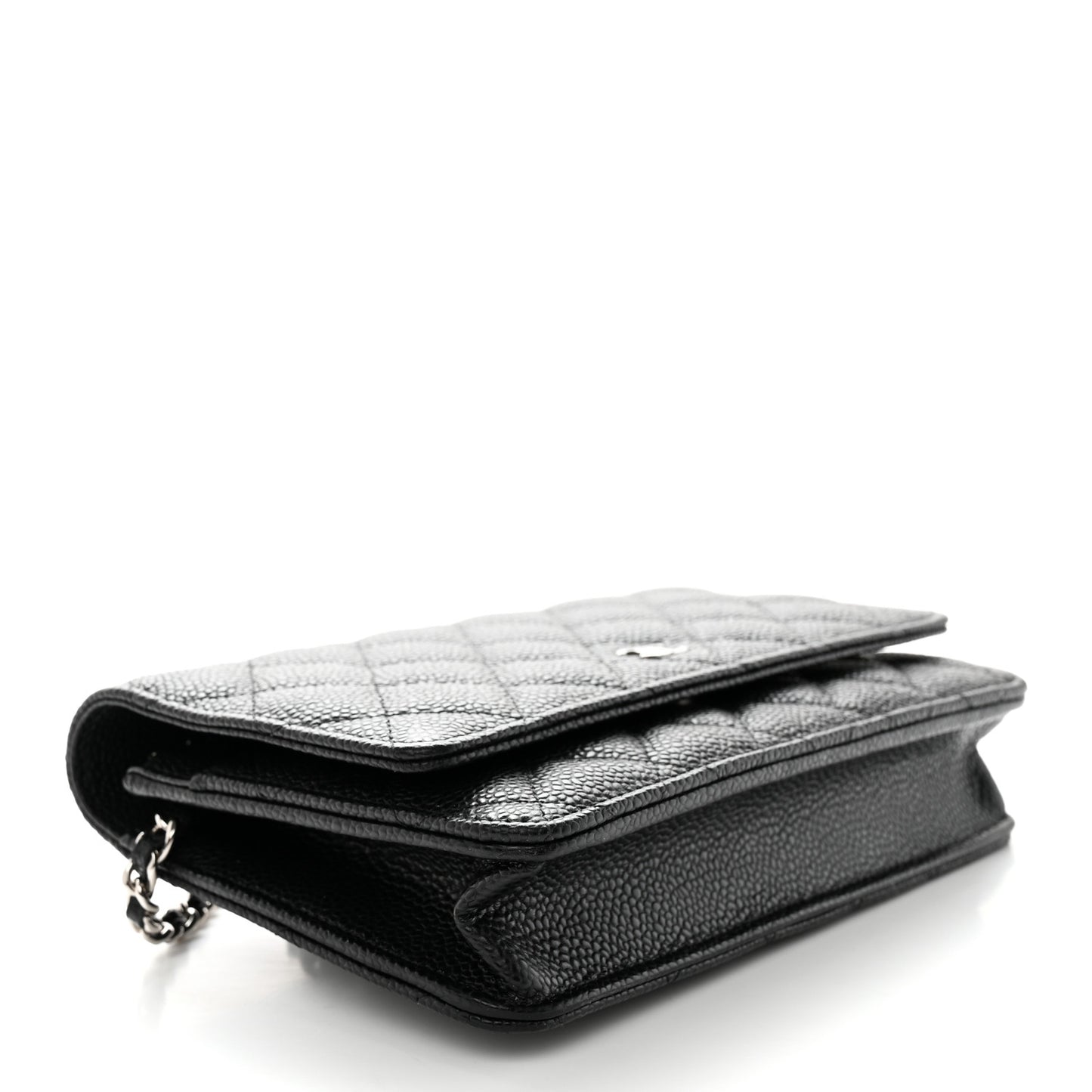 Caviar Quilted Wallet on Chain WOC Black