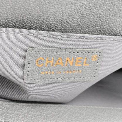 Chanel Caviar Quilted Medium Boy Flap Light Grey 6 of 9