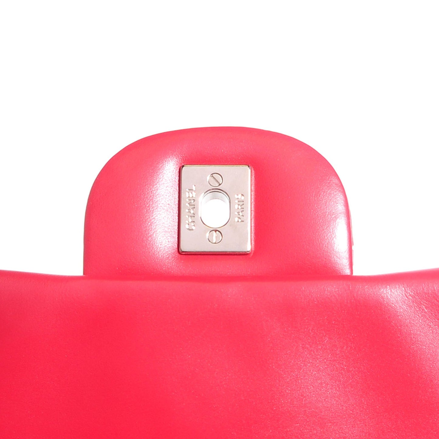 Perforated Lambskin Jumbo Punch Flap Dark Pink