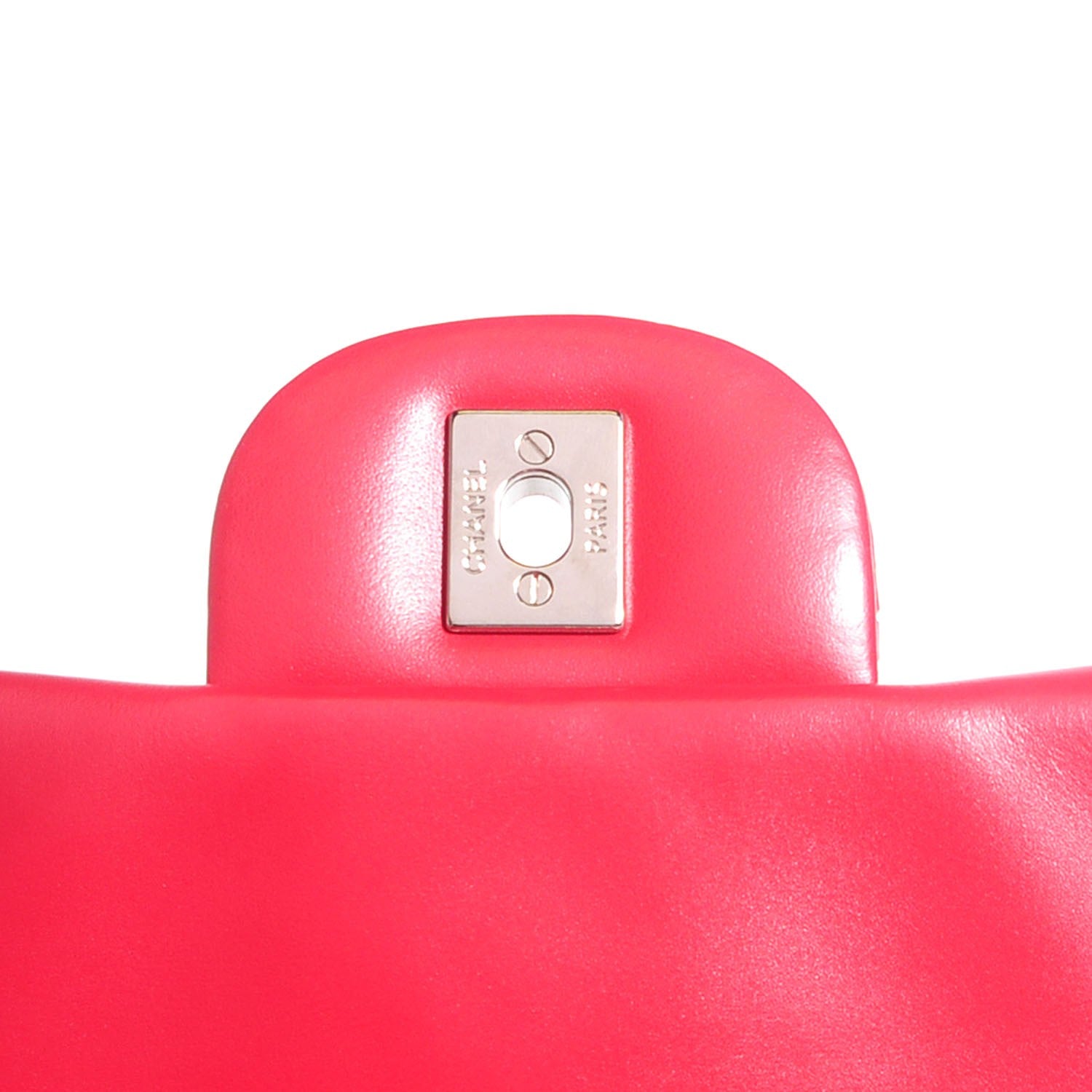 Chanel Perforated Lambskin Jumbo Punch Flap Dark Pink 5 of 8