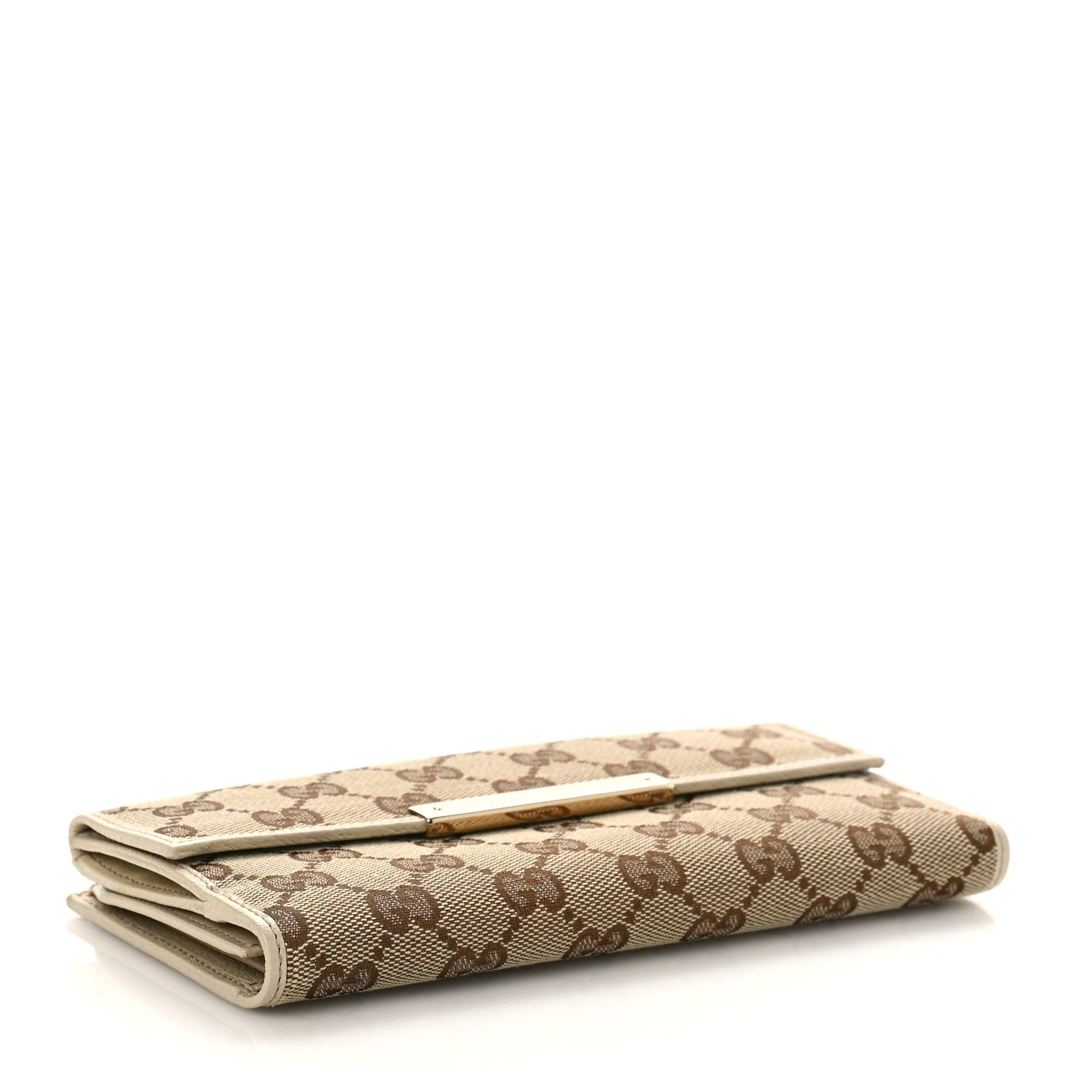 Gucci Monogram Metal Bar Continental Flap Wallet Off White 4 of 9