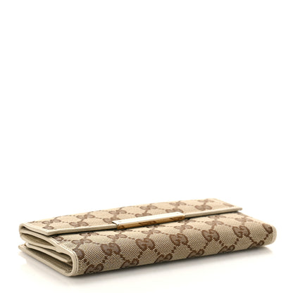 Gucci Monogram Metal Bar Continental Flap Wallet Off White 4 of 9