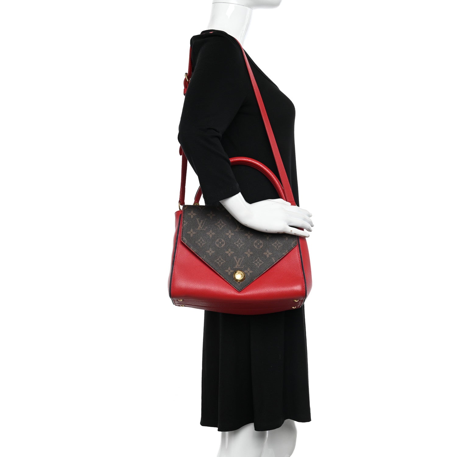 Louis Vuitton Grained Calfskin Monogram Double V Rubis 2 of 19