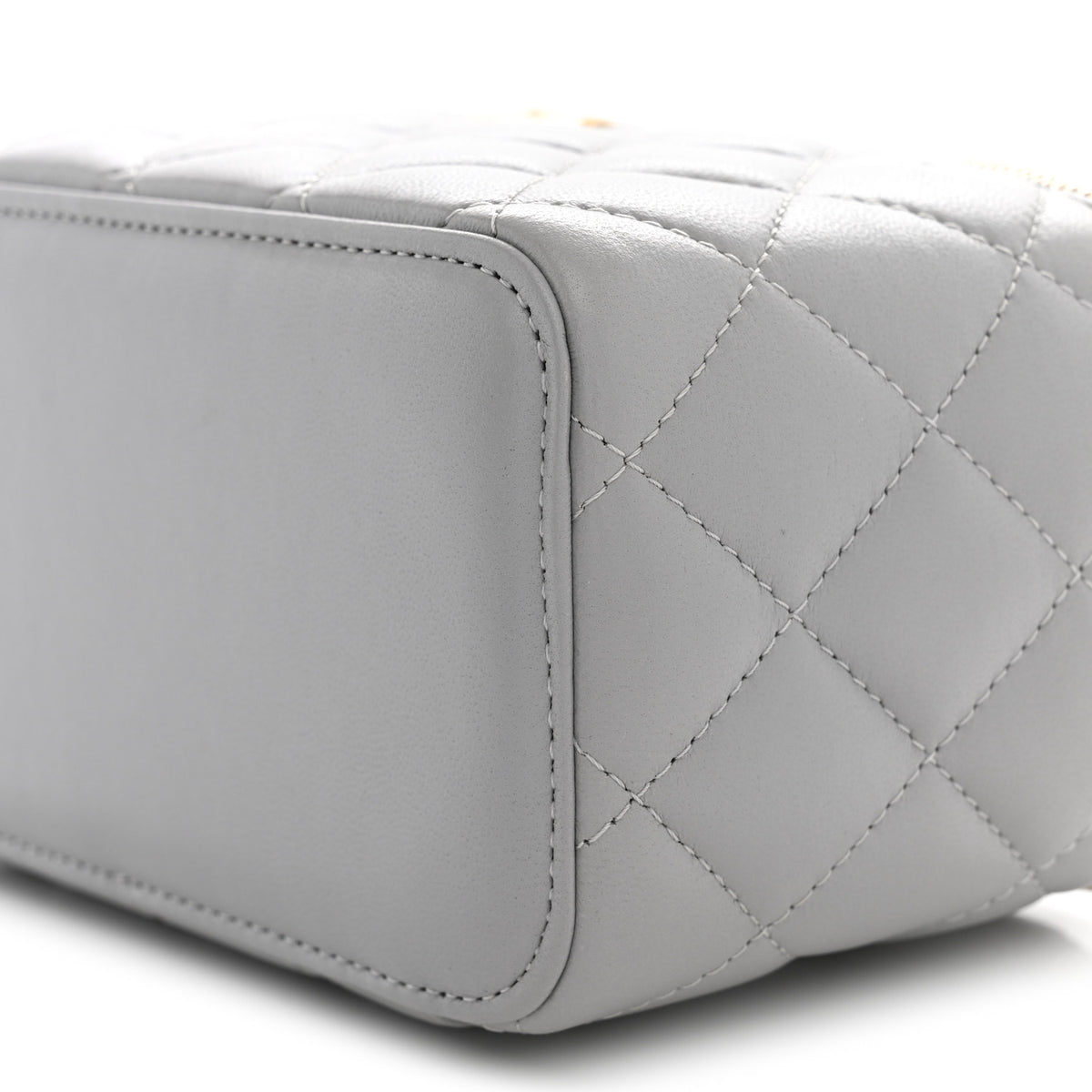 Chanel Lambskin Quilted Small Pearl Crush Vanity Case With Chain Grey 10 of 11