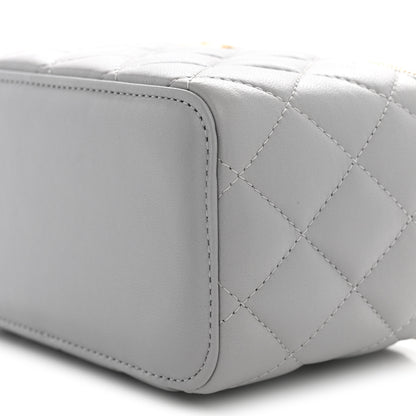 Chanel Lambskin Quilted Small Pearl Crush Vanity Case With Chain Grey 10 of 11