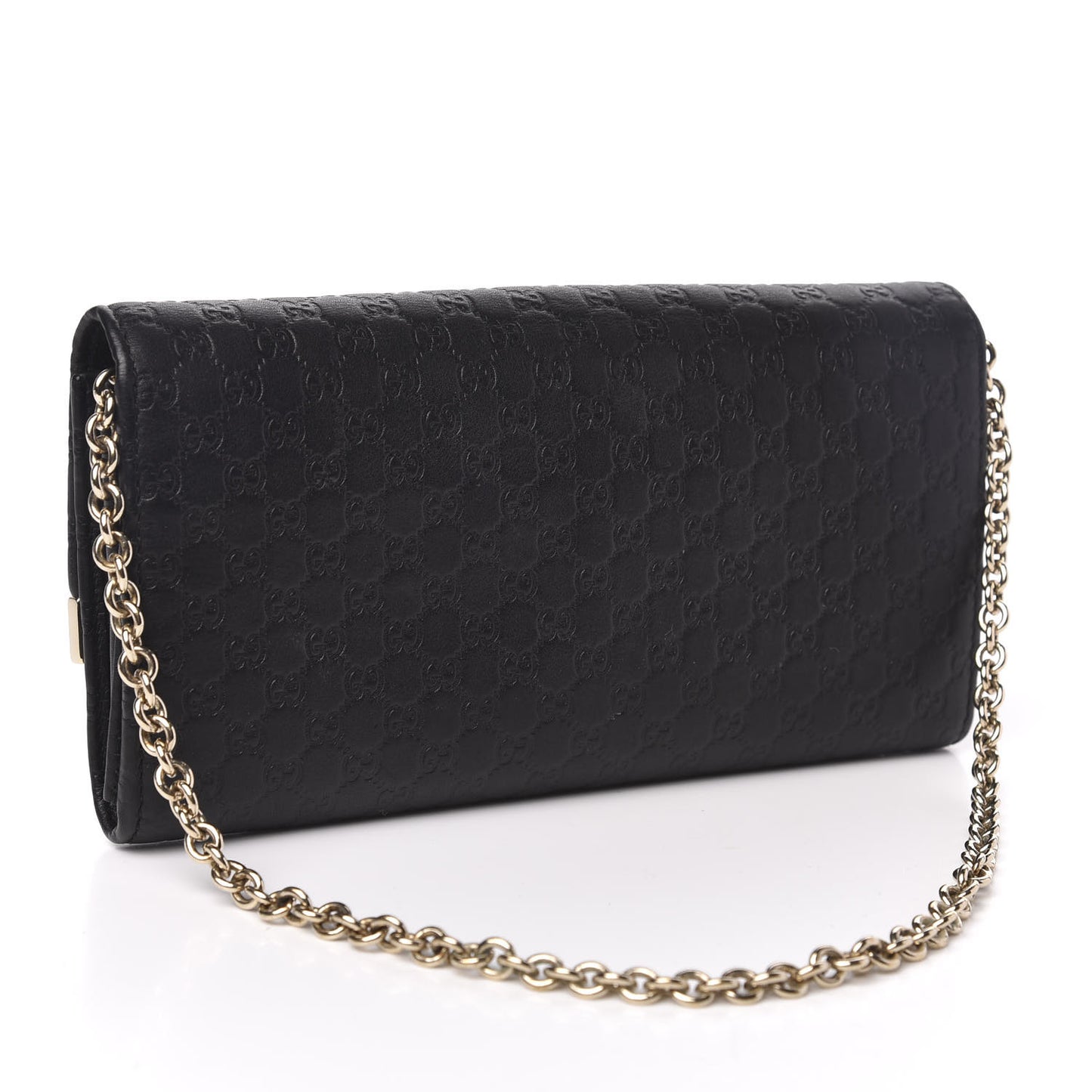 Soft Microguccissima Dice Chain Wallet Black