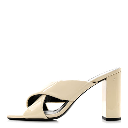Saint Laurent Patent Calfskin LouLou Mules 39 Neutro 1 of 11
