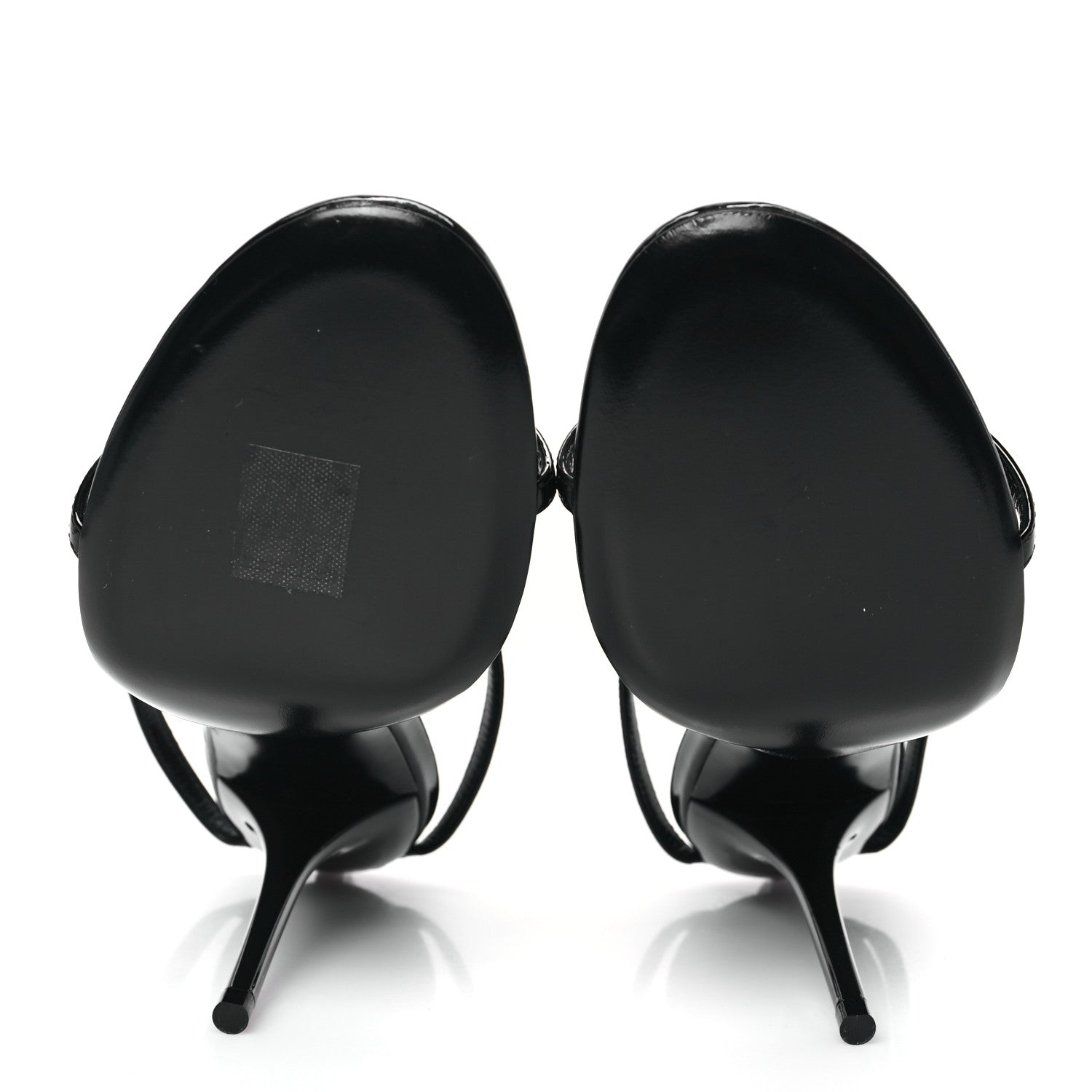Saint Laurent Patent Cassandra 100 Ankle Strap Sandals 36.5 Black 5 of 8