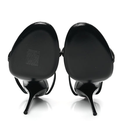 Saint Laurent Patent Cassandra 100 Ankle Strap Sandals 36.5 Black 5 of 8