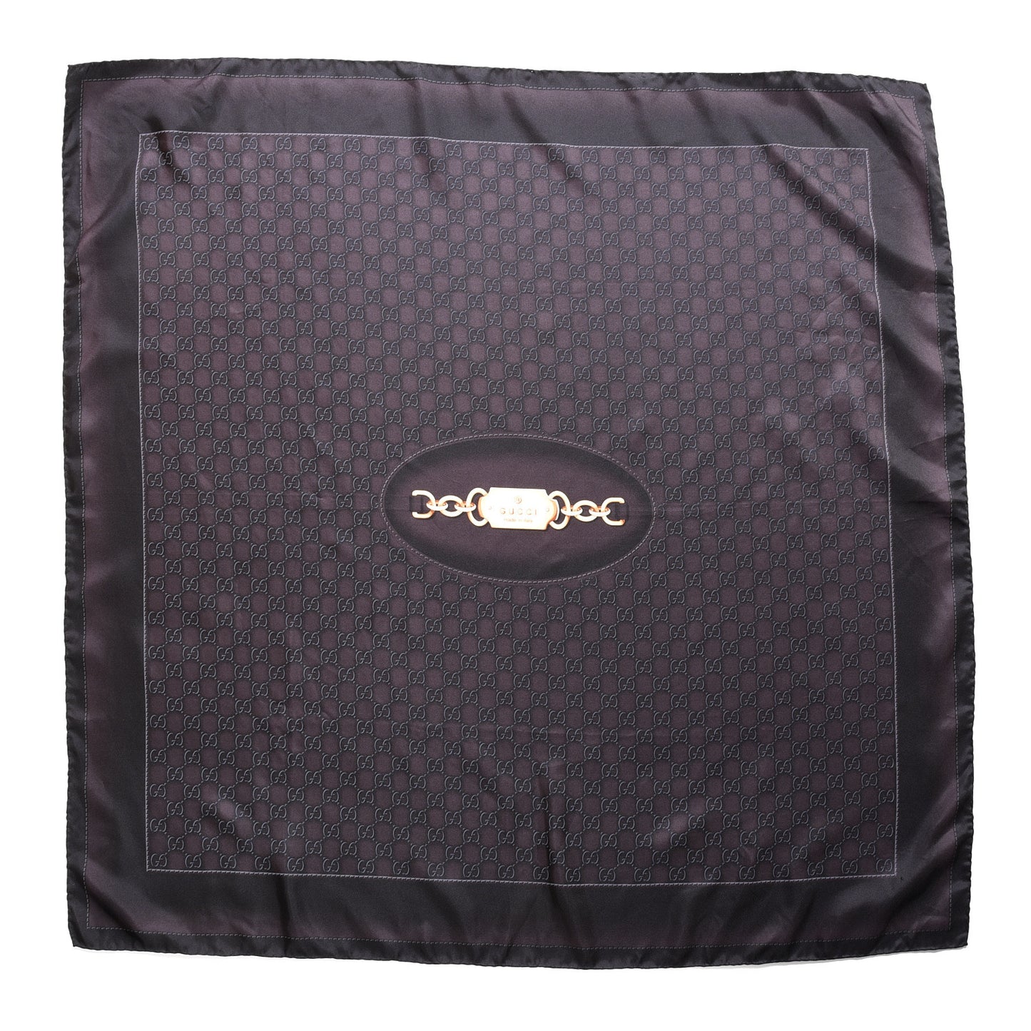 Silk Monogram Clemenza Scarf Grey