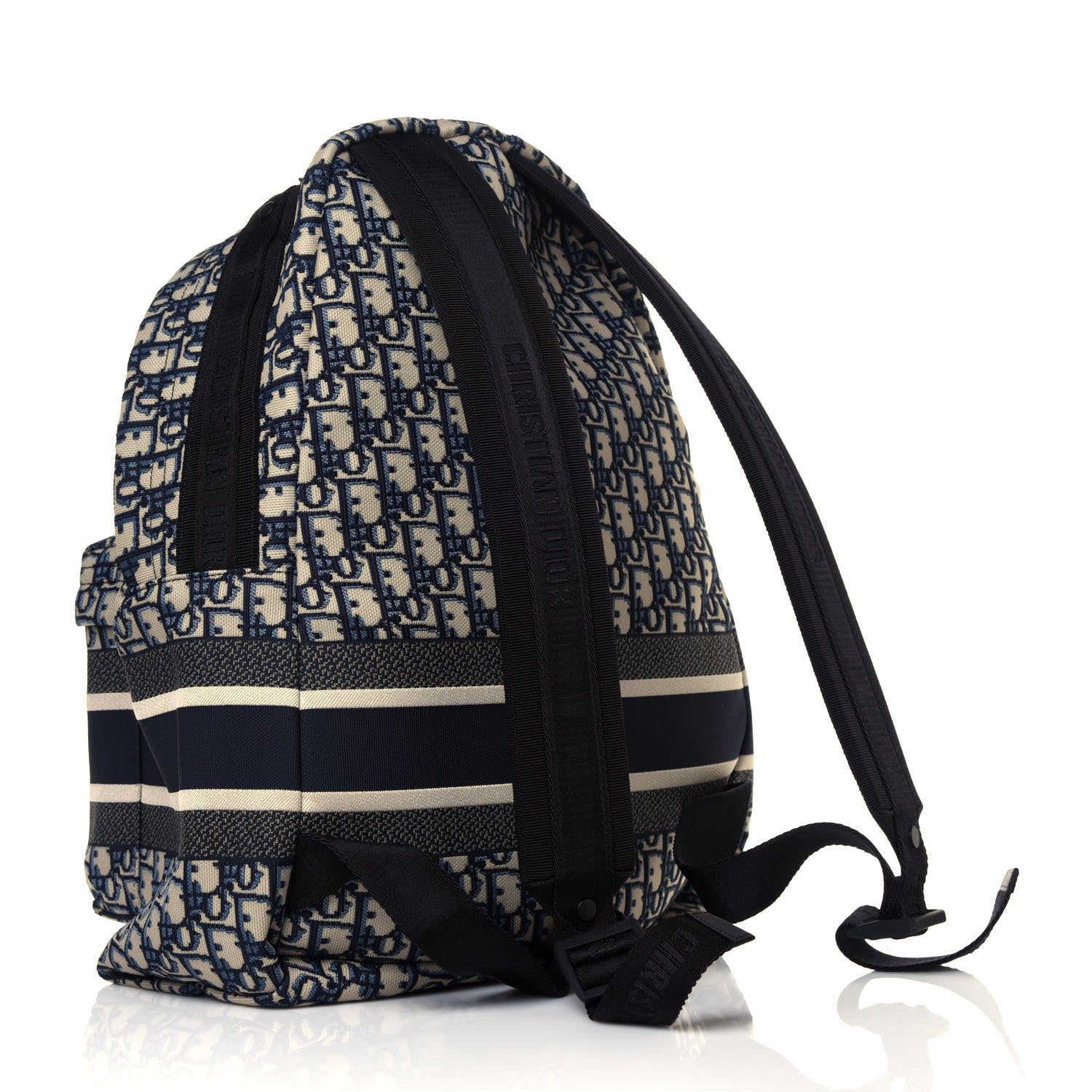 Christian Dior Oblique Diortravel Backpack Blue 2 of 12