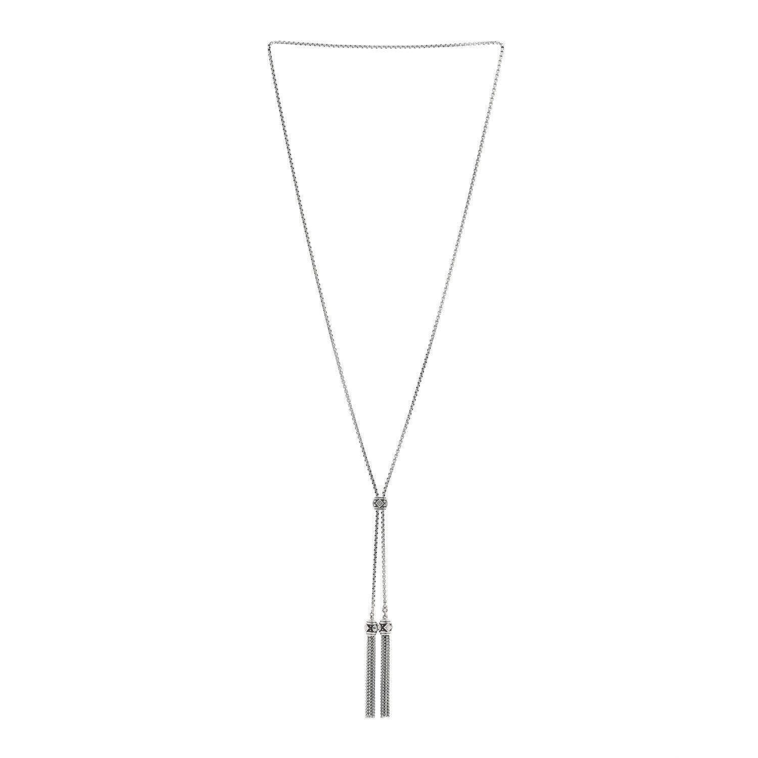 David Yurman Sterling Silver Diamond Renaissance Tassel Necklace 2 of 4