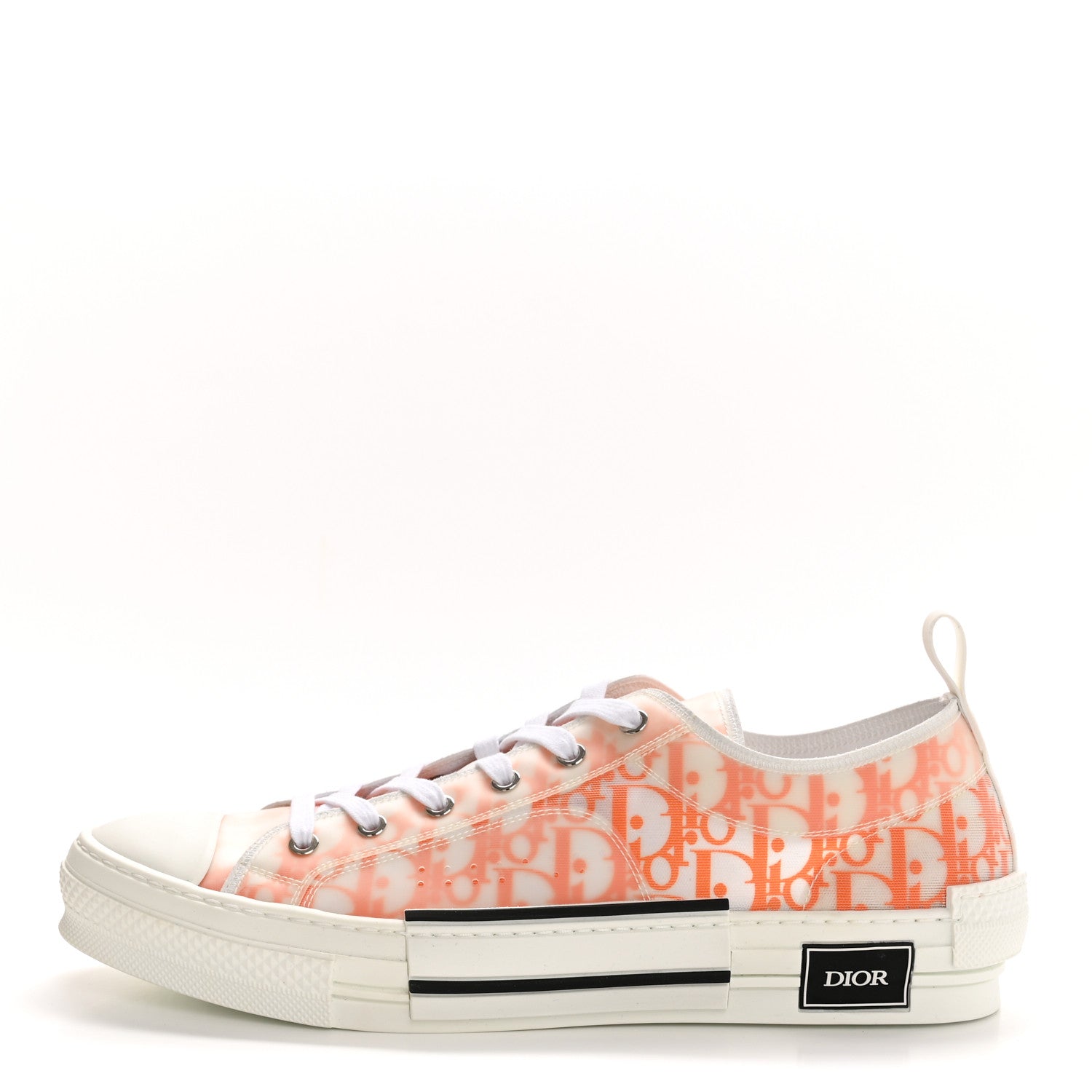 Christian Dior Technical Canvas Oblique Mens B23 Low Top Sneakers 46 White Orange 1 of 8
