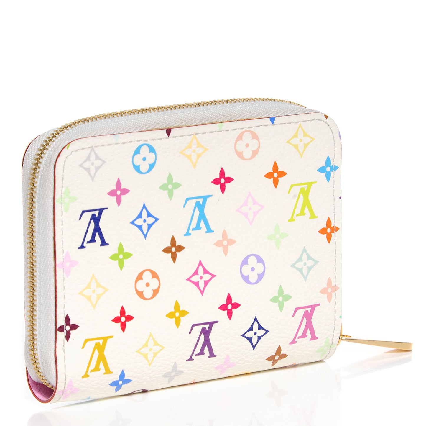 Monogram Multicolor Zippy Coin Purse Wallet White Litchi