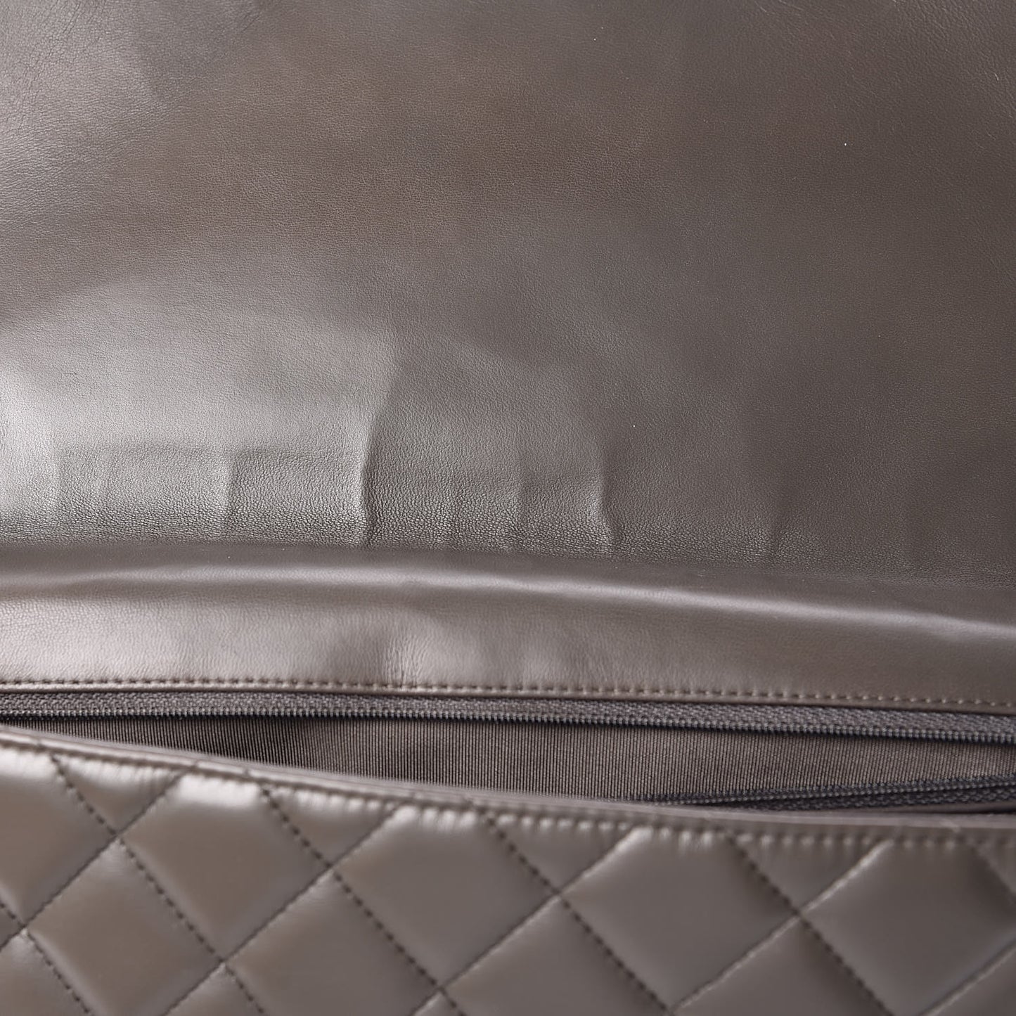 Lambskin Quilted Maxi Single Flap Dark Grey