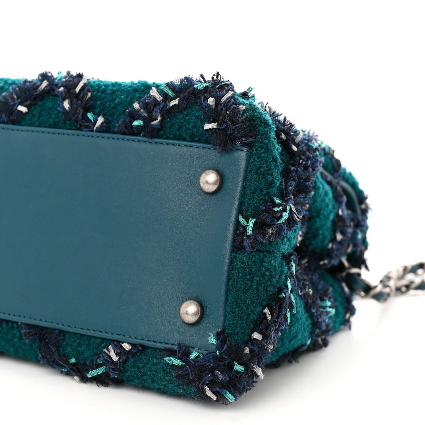 Tweed Lizard Quilted Small Coco Handle Flap Green Multicolor