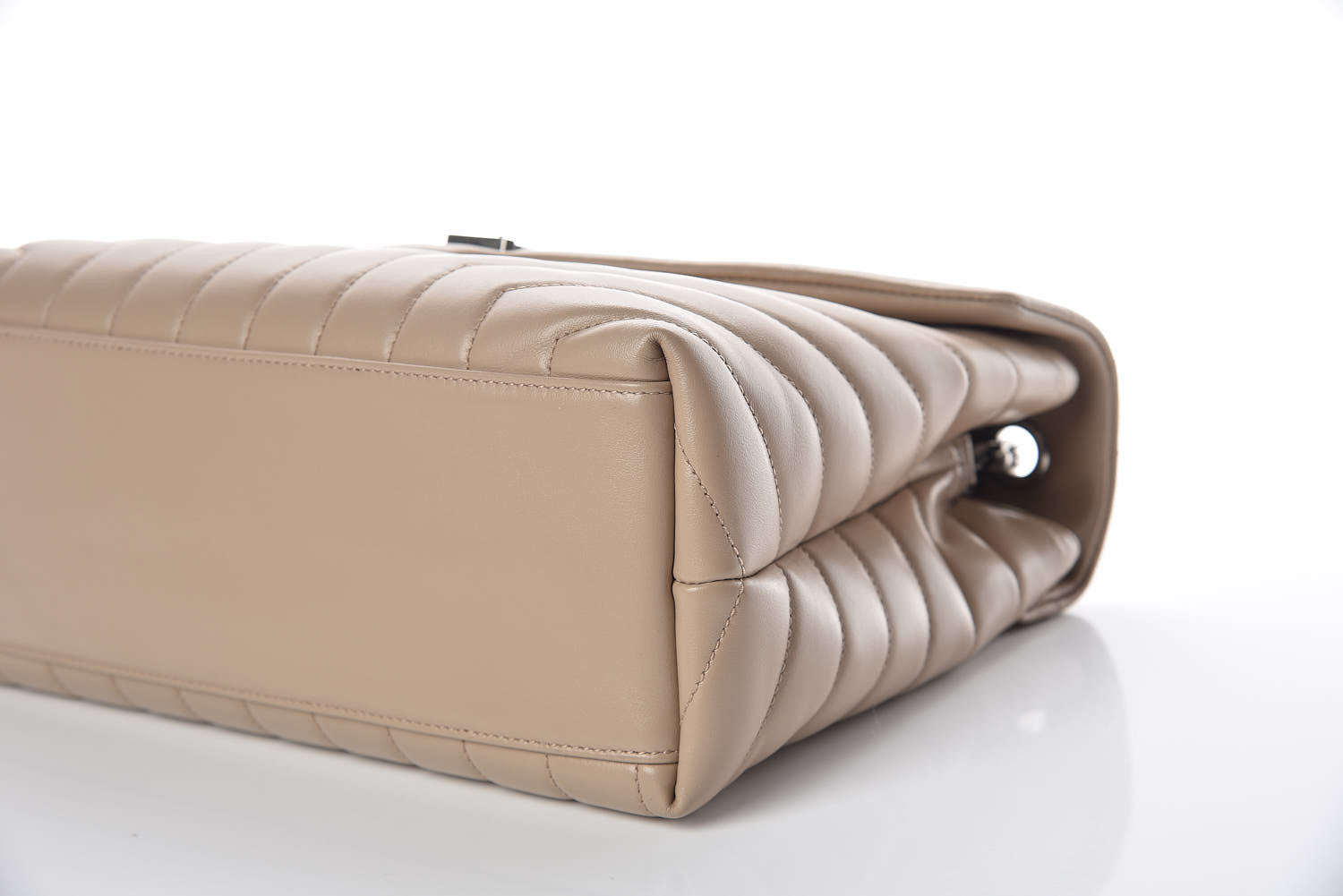 Saint Laurent Calfskin Y Quilted Monogram Medium Loulou Chain Satchel Dark Beige 10 of 10