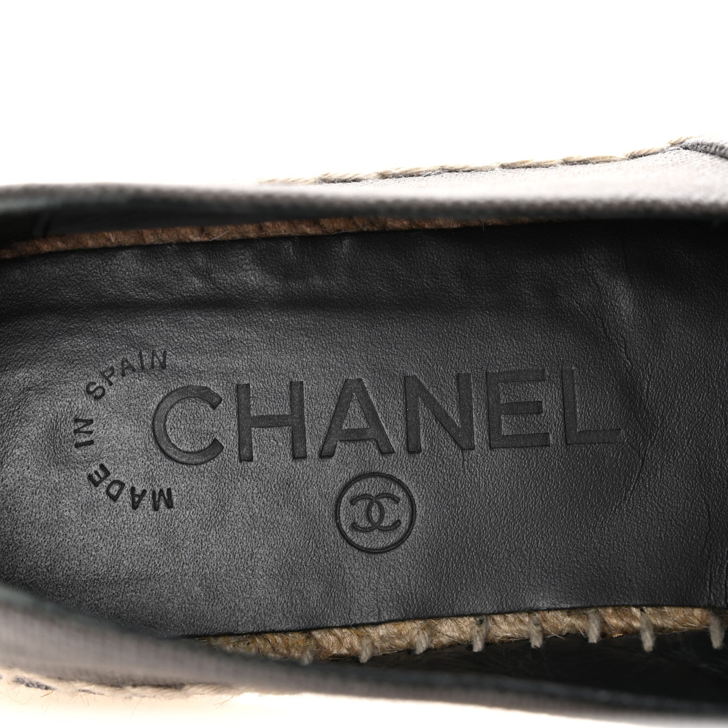 Chanel Canvas Grosgrain CC Espadrilles 36 Grey Black 8 of 10