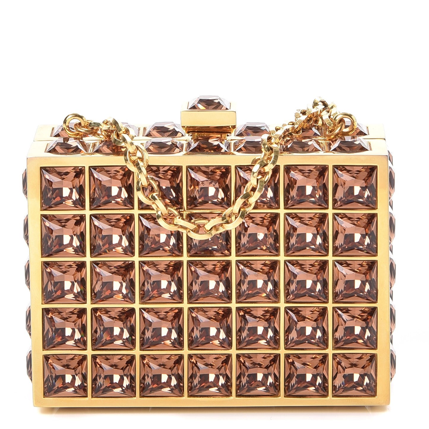 Austrian Crystal Princess Minaudiere Light Brown