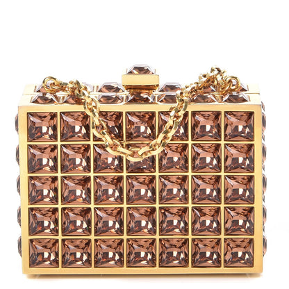 Judith Leiber Austrian Crystal Princess Minaudiere Light Brown 1 of 9
