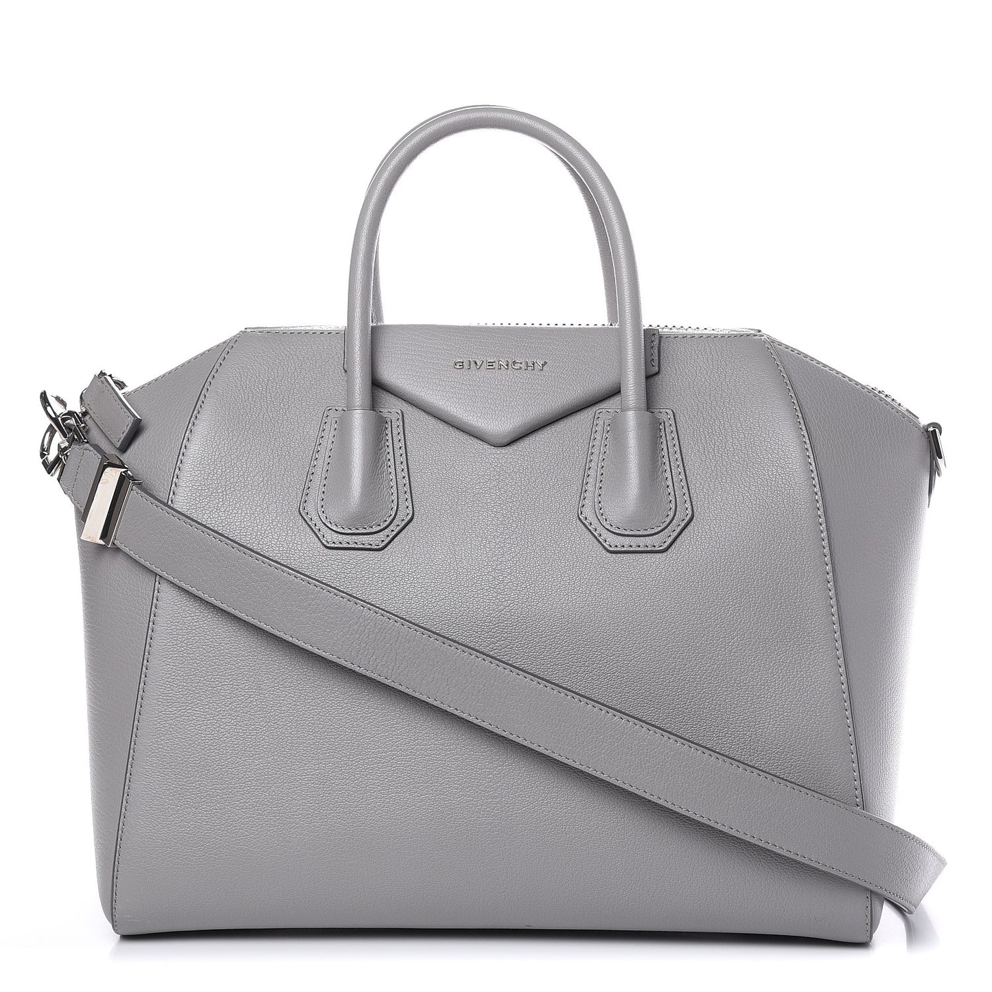 Sugar Goatskin Medium Antigona Pearl Grey