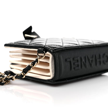 Chanel Lambskin Quilted Book Card Holder on Chain Black 13 of 16