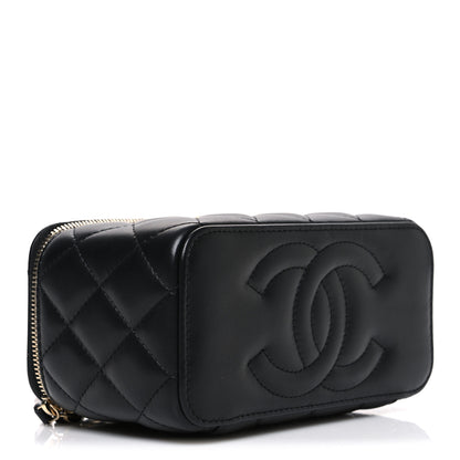 Chanel Lambskin Quilted Pearl Crush Small Vanity Case With Chain Black 4 of 10