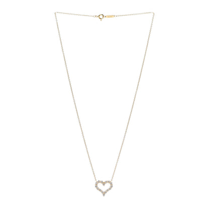 Tiffany 18K Yellow Gold Diamond Small Heart Pendant Necklace 3 of 5