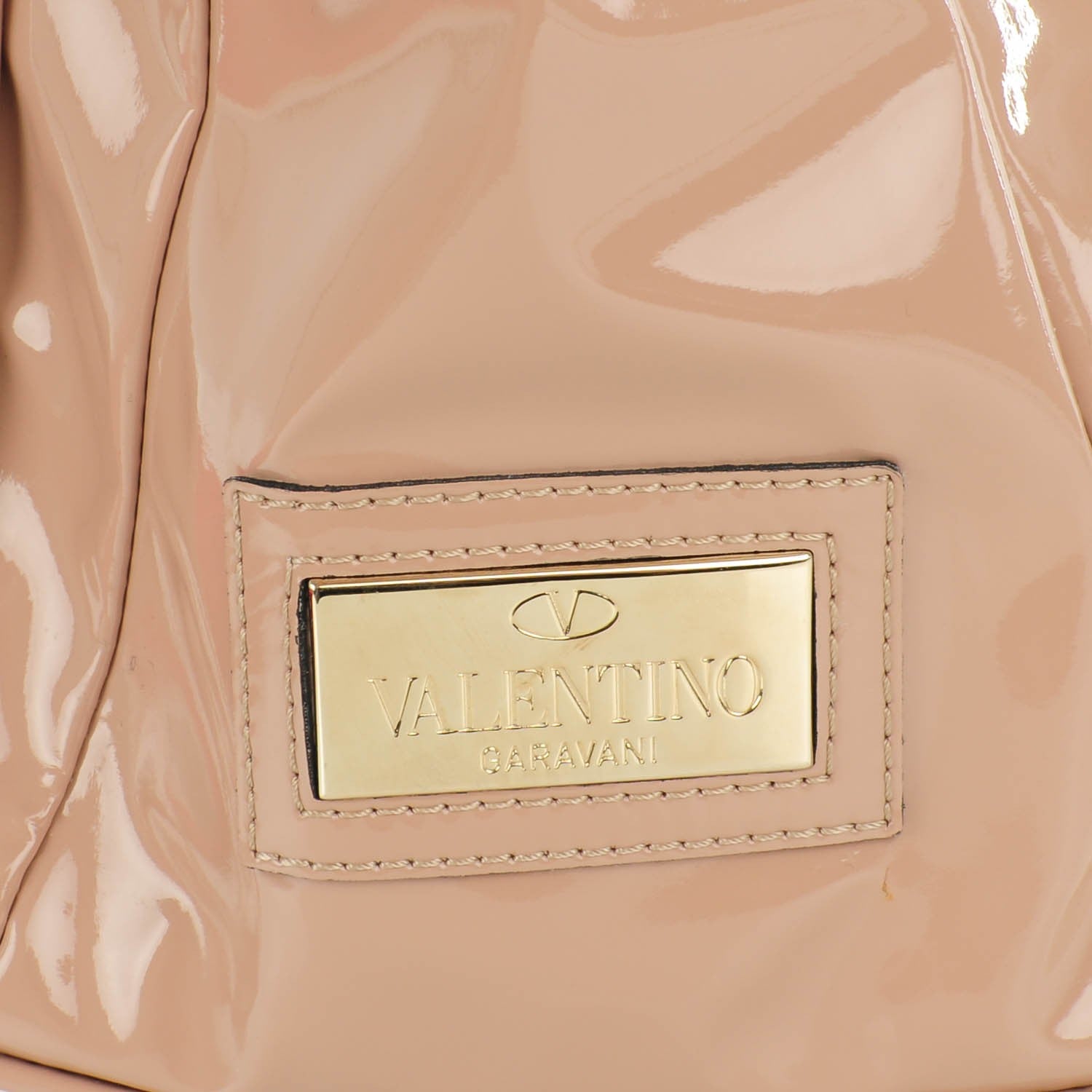 Valentino Garavani Patent Lacca Bow Tote Nude 5 of 8